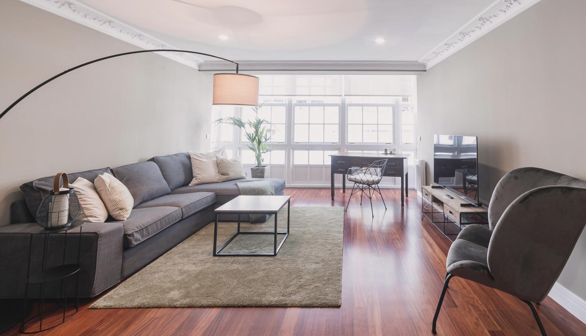 Sala de estar del alojamiento temporal Calle Real - Planta 3 en A Coruña